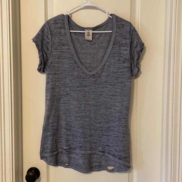 Free People Tops - Distressed Free People V-neck Tee